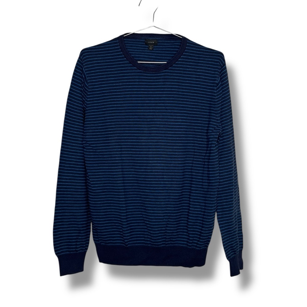 J.Crew Men's Striped Lightweight Cotton Crewneck Sweater Size M